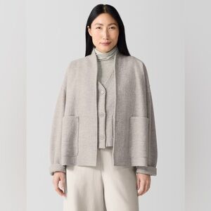 EILEEN FISCHER | boiled wool high collar jacket | size xxs